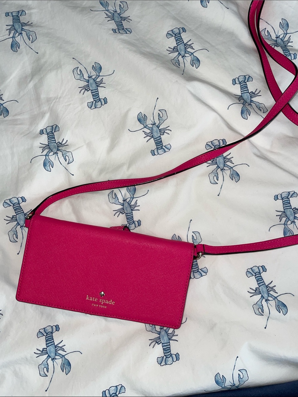 kate spade Hot Pink Saffiano Crossbody Wallet